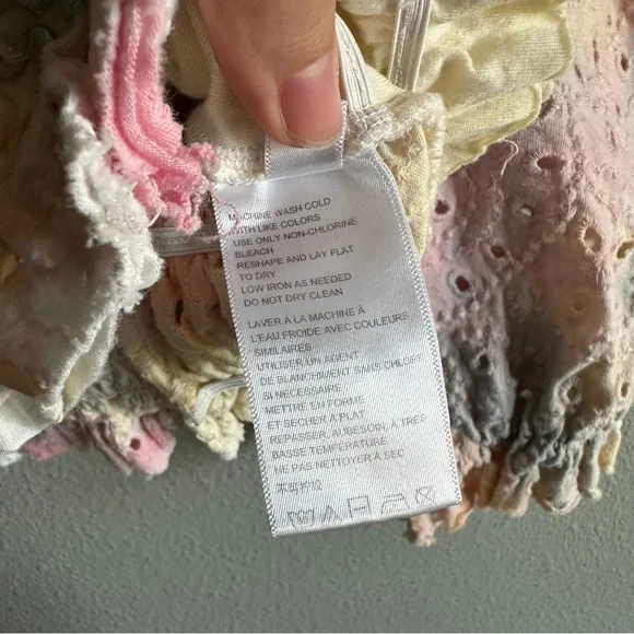 Urban Outfitters Tie Dye Puff Sleeve Crop Top XS - Picture 6 of 12